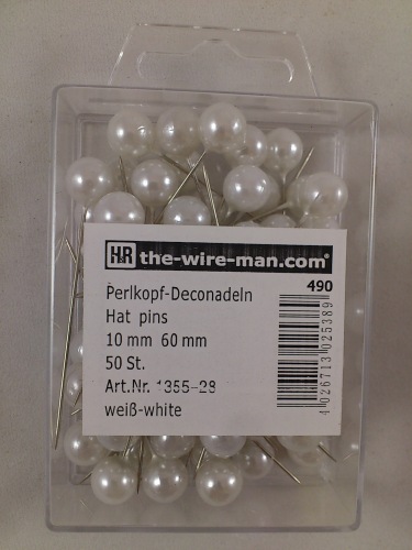 Farbigen Pins 10 mm 50 st. Weiss